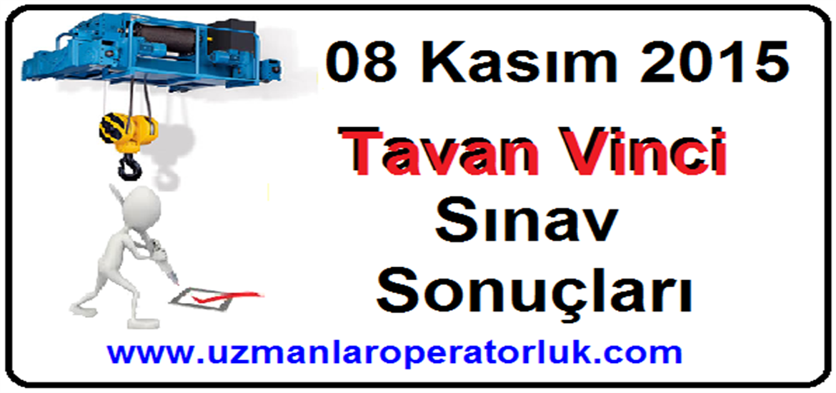 08 Kasım 2015 Tavan Vinci Belgesi Sınav Sonuçları
