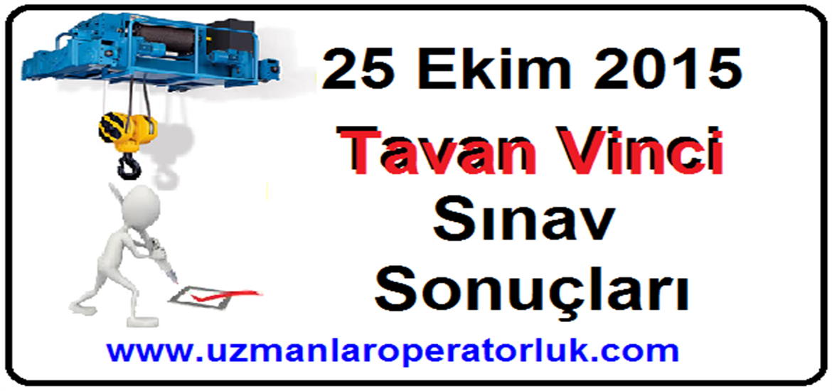25 Ekim 2015 Tavan Vinci Belgesi Sınav Sonuçları