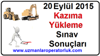 20 Eylül 2015 Beko Loder, Loder, Ekskavatör Operatörlük Belgesi Sınav Sonuçları