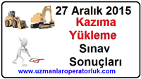 27 Aralık 2015 Beko Loder, Loder, Ekskavatör Operatörlük Belgesi Sınav Sonuçları