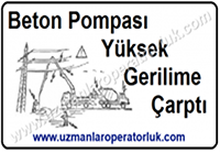 Beton Pompası Vinci Yüksek Gerilime Çarptı