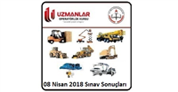 08 Nisan 2018 İş Makinası, Forklift, Tavan Vinci, Kule Vinç, Personel Yükseltici, Ekskavatör, Loder  Operatörlük Belgesi Operatörlük Sınav Sonuçları