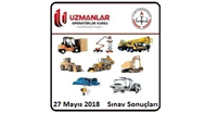 27 Mayıs 2018 İş Makinası, Forklift, Tavan Vinci, Mobil Vinç, Kule Vinç, Personel Yükseltici, Beko Loder, Ekskavatör, Loder  Operatörlük Belgesi Operatörlük Sınav Sonuçları